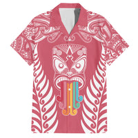 personalised-kia-kaha-te-reo-maori-family-matching-short-sleeve-bodycon-dress-and-hawaiian-shirt-hei-tiki-mix-koru-pink