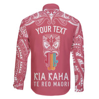 personalised-kia-kaha-te-reo-maori-family-matching-short-sleeve-bodycon-dress-and-hawaiian-shirt-hei-tiki-mix-koru-pink