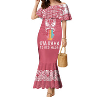 Personalised Kia Kaha Te Reo Maori Mermaid Dress Hei Tiki Mix Koru - Pink LT7 Women Pink - Polynesian Pride