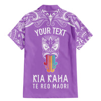 personalised-kia-kaha-te-reo-maori-family-matching-mermaid-dress-and-hawaiian-shirt-hei-tiki-mix-koru-purple