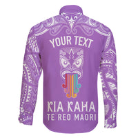 personalised-kia-kaha-te-reo-maori-family-matching-summer-maxi-dress-and-hawaiian-shirt-hei-tiki-mix-koru-purple