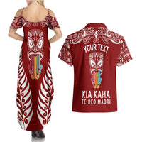 personalised-kia-kaha-te-reo-maori-couples-matching-summer-maxi-dress-and-hawaiian-shirt-hei-tiki-mix-koru-red