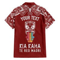 personalised-kia-kaha-te-reo-maori-kid-hawaiian-shirt-hei-tiki-mix-koru-red