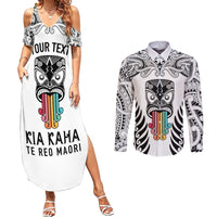 personalised-kia-kaha-te-reo-maori-couples-matching-summer-maxi-dress-and-long-sleeve-button-shirts-hei-tiki-mix-koru-white
