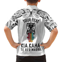 personalised-kia-kaha-te-reo-maori-family-matching-off-shoulder-maxi-dress-and-hawaiian-shirt-hei-tiki-mix-koru-white