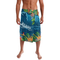 Outrigger Canoe Blue Lavalava On The Waves