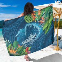 Outrigger Canoe Blue Sarong On The Waves
