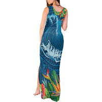 Outrigger Canoe Blue Tank Maxi Dress On The Waves