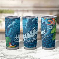 Outrigger Canoe Blue Tumbler Cup On The Waves
