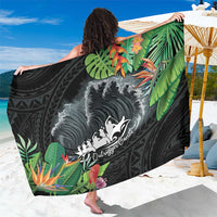 Outrigger Canoe Black Sarong On The Waves