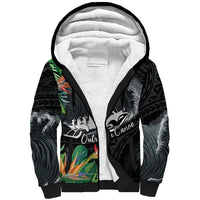 Outrigger Canoe Black Sherpa Hoodie On The Waves