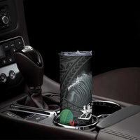 Outrigger Canoe Black Skinny Tumbler On The Waves