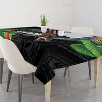 Outrigger Canoe Black Tablecloth On The Waves