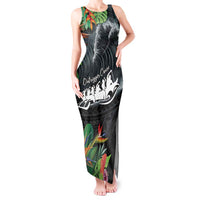 Outrigger Canoe Black Tank Maxi Dress On The Waves