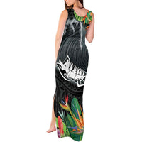 Outrigger Canoe Black Tank Maxi Dress On The Waves