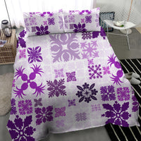 Vintage Hawaii Bedding Set Hawaiian Quilt Kapa Mismatch Purple LT7 - Polynesian Pride