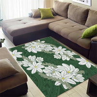 Ia Orana Tahiti Tiare Area Rug Sage Green Lei - Polynesian Pride