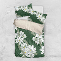 Ia Orana Tahiti Tiare Bedding Set Sage Green Lei - Polynesian Pride