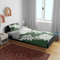 Ia Orana Tahiti Tiare Bedding Set Sage Green Lei - Polynesian Pride