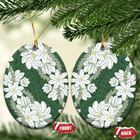 Ia Orana Tahiti Tiare Ceramic Ornament Sage Green Lei - Polynesian Pride
