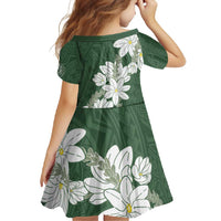 Ia Orana Tahiti Tiare Family Matching Off Shoulder Maxi Dress and Hawaiian Shirt Sage Green Lei - Polynesian Pride