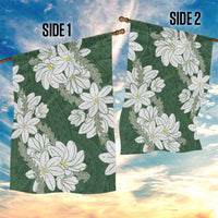Ia Orana Tahiti Tiare Garden Flag Sage Green Lei - Polynesian Pride