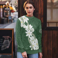 Ia Orana Tahiti Tiare Ugly Christmas Sweater Sage Green Lei - Polynesian Pride