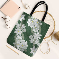 Ia Orana Tahiti Tiare Tote Bag Sage Green Lei - Polynesian Pride