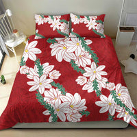Ia Orana Tahiti Tiare Bedding Set Crimson Lei - Polynesian Pride