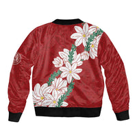 Ia Orana Tahiti Tiare Bomber Jacket Crimson Lei - Polynesian Pride