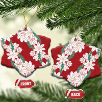 Ia Orana Tahiti Tiare Ceramic Ornament Crimson Lei - Polynesian Pride