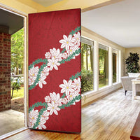 Ia Orana Tahiti Tiare Door Cover Crimson Lei - Polynesian Pride