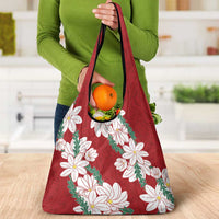 Ia Orana Tahiti Tiare Grocery Bag Crimson Lei - Polynesian Pride