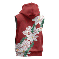 Ia Orana Tahiti Tiare Sleeveless Zip Hoodie Crimson Lei - Polynesian Pride
