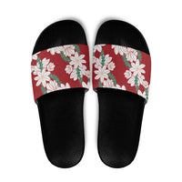 Ia Orana Tahiti Tiare Slide Sandals Crimson Lei - Polynesian Pride