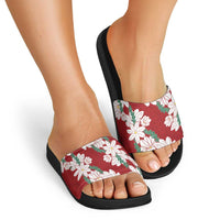 Ia Orana Tahiti Tiare Slide Sandals Crimson Lei - Polynesian Pride