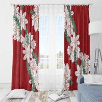 Ia Orana Tahiti Tiare Window Curtain Crimson Lei - Polynesian Pride