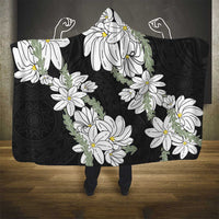 Ia Orana Tahiti Tiare Hooded Blanket Black Lei - Polynesian Pride