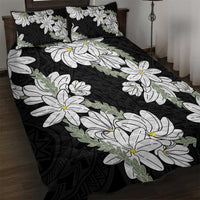 Ia Orana Tahiti Tiare Quilt Bed Set Black Lei - Polynesian Pride