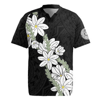 Ia Orana Tahiti Tiare Rugby Jersey Black Lei - Polynesian Pride