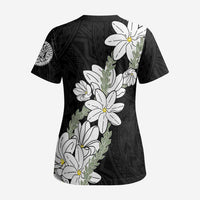 Ia Orana Tahiti Tiare Scrub Top Black Lei - Polynesian Pride