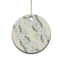 Ia Orana Tahiti Tiare Ceramic Ornament Lemon Yellow Lei - Polynesian Pride
