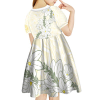 Ia Orana Tahiti Tiare Kid Short Sleeve Dress Lemon Yellow Lei - Polynesian Pride