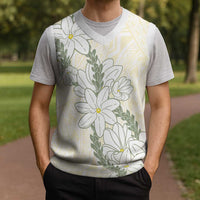 Ia Orana Tahiti Tiare Christmas Knitted V-Neck Vest Lemon Yellow Lei - Polynesian Pride