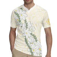 Ia Orana Tahiti Tiare Rugby Jersey Lemon Yellow Lei - Polynesian Pride