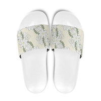 Ia Orana Tahiti Tiare Slide Sandals Lemon Yellow Lei - Polynesian Pride