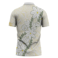 Ia Orana Tahiti Tiare Zipper Polo Shirt Lemon Yellow Lei - Polynesian Pride