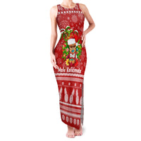 Hawaii Tiki Christmas Family Matching Tank Maxi Dress and Hawaiian Shirt Mele Kalikimaka LT7 Mom's Dress Red - Polynesian Pride