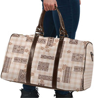 Hawaiian Quilt Tapa On Beige Palaka Motifs Travel Bag