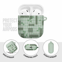 Hawaiian Quilt Tapa On Pastel Mint Palaka Motifs AirPods Case